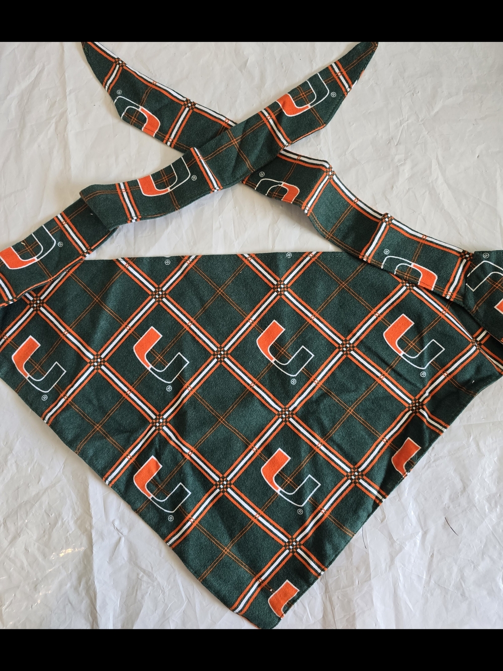 Green & Orange Patterned Bandana New Medium Up To 75 Lbs Handmade Cotton
